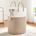 Laundry Basket,Woven Cotton Rope Laundry Hamper,Versatile Storage for Dirty Clothes,Baby Toys,and Blankets in Bathroom, Nurse