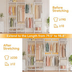 Higeego H7 Pro Heavy Duty Clothes Rack Large Garment Rack for Hanging Clothes, Freestanding Wardrobe Closet with Expandable H