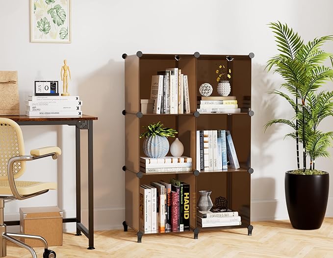 6-Cube Storage Organizer, Closet Organizer Storage Shelf Bookcase Bookshelf with Metal Hammer, Storage Cubes Organizer Cabine