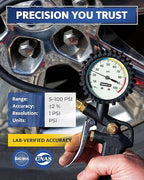Tire Inflator with Pressure Gauge – Large Glow Dial, Swivel Air Chuck with Gauge and Air Compressor Accessories – 100 PSI