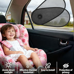 2 PCS Car Window Shade for Baby, Adjustable Rotatable Automotive Mesh Sun Blocke Driver Side Window Car Sunshades, with Suction Cups, Glare and UV Rays Protection, Fits Most of Vehicle