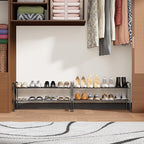 SUFAUY 2 Pack 2-Tier 33" Wide Shoe Rack, Shoe Shelf Storage Organizer for Entryway, Extra Large Capacity, Bedroom Footwear Or