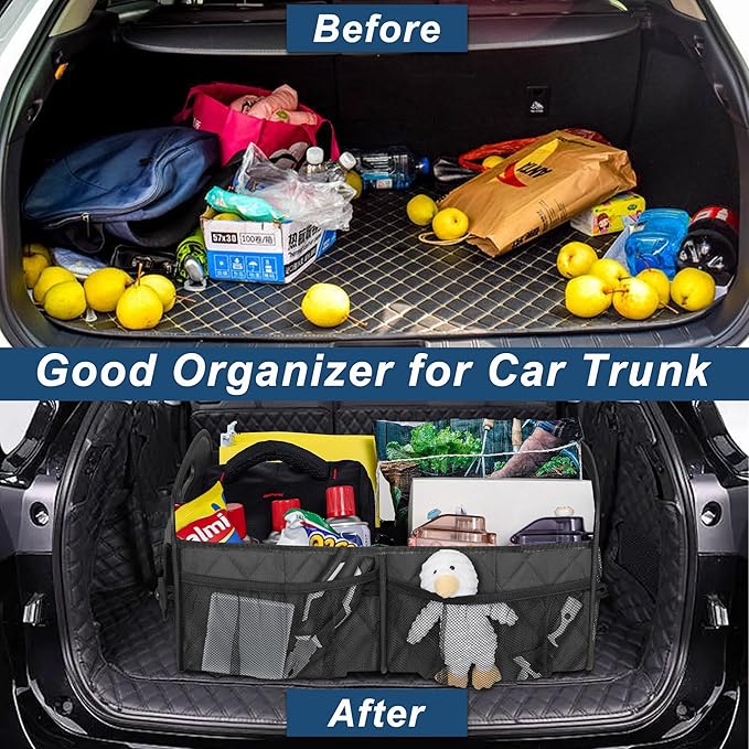 Deosk Car Trunk Organizer for SUV, Car Organizers and Storage with 6 Pocket, Car Accessories for Women/Men 50L Waterproof