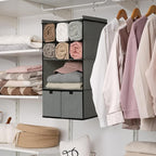 GRANNY SAYS Hanging Closet Organizer with Drawers, 4 Shelf Dividers Closet Hanging Organizer, Foldable Hanging Shelves for Wa
