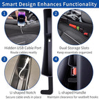 2 Packs Car Seat Gap Filler Organizer, Dual Slot Car Seat Gap Organizer, Gap Filler for Car, SUV, Trunk, Sedan Side Seat Gap Between Seat and Console, Car Seat Gap Plug with Storage Slot (Black)