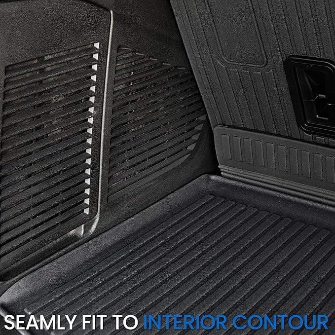 Floor Mats Cargo Mat for 2021-2024 2025 2026 Chevrolet Chevy Suburban/GMC Yukon XL 7 Seats Car Mat Accessories, All Weather TPE Full Set Trunk Cargo Liner (Floor Mats Set)