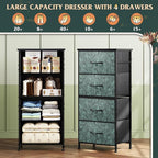 WLIVE Dresser with 4 Drawers, Storage Tower, Organizer Unit, Fabric Dresser for Bedroom, Hallway, Entryway, Closets, Sturdy S
