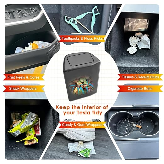 for Toyota RAV4 Trash Can for 2019-2025 Toyota RAV4 Small Car Trash Bin for Side Door RAV4 Front Left Door Trash Garbage Bin w/Lid for Toyota RAV4 Accessories (RAV4 Left Side)