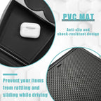 BestEvMod for Ioniq5 Lower Center Console Organizer Cup Holder Tray Storage Box Accessories with Rubber Black Trim Compatible with Hyundai Ioniq 5 2022-2024 Accessories (Lower Tray-Cup Holder Style)