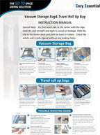 Cozy Essential Vacuum Storage Bags, 80% Compression Vacuum Seal Space Saver Plastic Packaging Bags for Clothes, Blankets, Pil