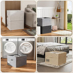 2 Pack Shoe Organizer for Closet, Fits 16-32 Pairs Fabric Shoe Storage Bins Large Shoe Box Storage Containers with Bottom Sup