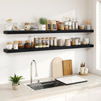 Fun Memories 72Inch Floating Shelves,Wall Mounted Rustic Wood Floating Shelf with Invisible Brackets for Storage & Decor,2 Pa
