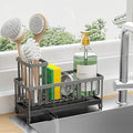 Cisily Sponge Holder for Kitchen Sink, Sink Caddy Organizer with High Brush Holder, Kitchen Countertop Organizers and Storage