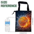 Basketball Car Trash Bag,Fire Ball Hanging Drawstring Car Garbage Bag,Waterproof Canvas Car Back Seat Organizer with Adjustable Buckle,for Vehicles,SUVs,Camping,Road Trips