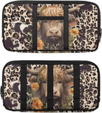 Cow Zippered Fancy Mobility Car Sun Visor Organizer with Picture Holder Glasses Storage Pouch with Adjustable Straps and Multi-Pocket Easy Installation Universal Fit for Most Cars SUV