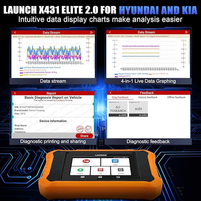 2026 LAUNCH Creader Elite V2.0 fit for Kia and Hyundai Bi-Directional Scan Tool, All Reset Functions, Full System Diagnostic