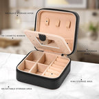 Neveika Jewelry Box with Mirror,Small Jewelry Organizer Box，Travel Jewelry Case for Women，Gift Jewelry Boxes for Female Girls