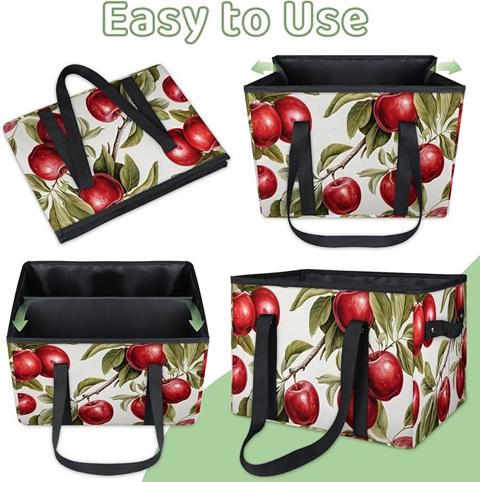 Reusable Grocery Bags Heavy Duty Shopping Bags Foldable Large Tote Bags with Long Handles & Hard Bottom