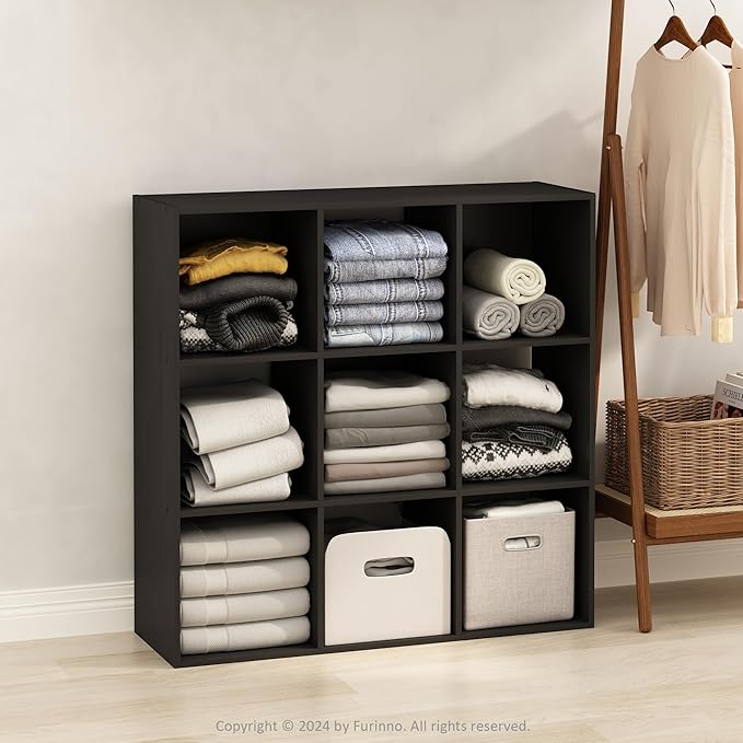 Furinno PELLI Closet Organizers and Storage, 9-Cube Closet Organizer, Open Shelf Closet Storage, for Wardrobe, Bedroom, Livin