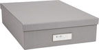 Bigso Oskar Fiberboard Label Frame Document Letter Box - File Organizer Box for Important Paperwork - Document Storage with a