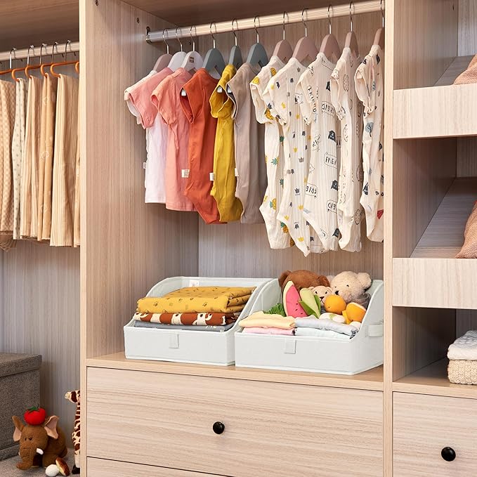 GRANNY SAYS Closet Storage Bins, Clothes Organizer and Storage Bins, Trapezoid Storage Boxes with Handles, Storage Baskets fo