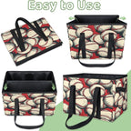 Reusable Grocery Bags Heavy Duty Shopping Bags Foldable Large Tote Bags with Long Handles & Hard Bottom