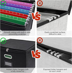 4 Pack File Organizer Boxes with Lids, Collapsible Document Storage Bin with Mesh Pockets & Zipper, Fits Letter/Legal Size Fo