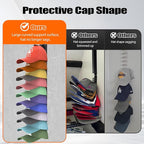 Hat Organizer for Baseball Caps Hold Up to 40 Hats, 2 Pack Hat Rack for Wall, Strong Adhesive Hat Storage Display Holder for 