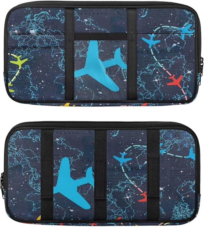 Airplane Car Sun Visor Organizer,Car Sun Storage Pocket Pouch Case Bag with Double Zippers Truck SUV Storage Pouch Holde
