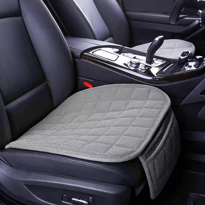Suninbox Linen Seat Cover for Car,2 Pack Bottom Seat Covers for Trucks, Car Seat Cushion,Pads,Mat,Protector Universal Fit Mos