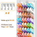 20-30 Pairs Over the Door Shoe Organizer, Transparent PVC Hanging Shoe Rack for Closet, 10-Tier Door Shoes Storage, Crystal-C
