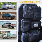 Universal Tactical Car Seat Back Organizer Bag Tactical Molle Vehicle Organizers Panel Vehicle Protector Organizers with 5 Detachable Pouches for Car (Upgraded B black)