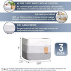 NaturalCozy Storage Cubes 9”x9”x7”Cotton Rope Woven Baskets for Organizing 3-Pack | 9 Inch Cube Storage Bin | Small Basket fo