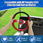 NOKINS 12.5" Universal Golf Cart Steering Wheel, Fit EZGO TXT/RXV/Club Car DS/Precedent/Yamaha, Most Golf Carts (Red)