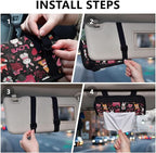 Car Tissue Holder Car Visor Organizer Tissue Box Holder for Car Sun Visor Organizer with Car Vehicle Accessories Essentials Interior for Women Men Valentines Fox Bunny Cars Black