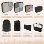 Shacke Packing Cubes for Travel 8 Set - Premium Luggage Organizer Bags - Versatile Travel Organizer for Women and Men - Optim
