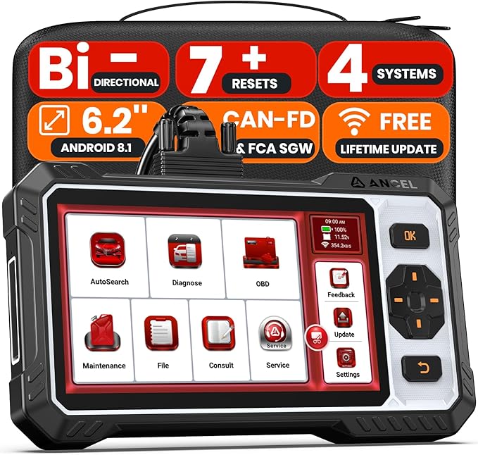 ANCEL FX6000 Bidirectional OBD2 Scanner - ABS, SRS, Transmission & Engine, Car Scanner Diagnostic Tool with Oil/EPB/BMS/SAS