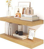 30 Inch Floating Shelves | 12 Inch Deep Oak Floating Shelves Set of 2 | 30" W x 12" D Rustic Wood Shelves for Wall | Deep Oak