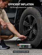 AstroAI 2500A Portable Car Battery Jump Starter with 150PSI Air Compressor 30W Quick Charger, 14800mAh Jump Box (7.5L Gas &
