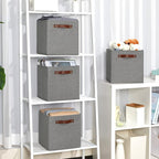 Temary 11 Inch Cube Storage Bins 4PCs Fabric Storage Cubes Storage Baskets Organizer with Handles, Foldable Baskets for Organ