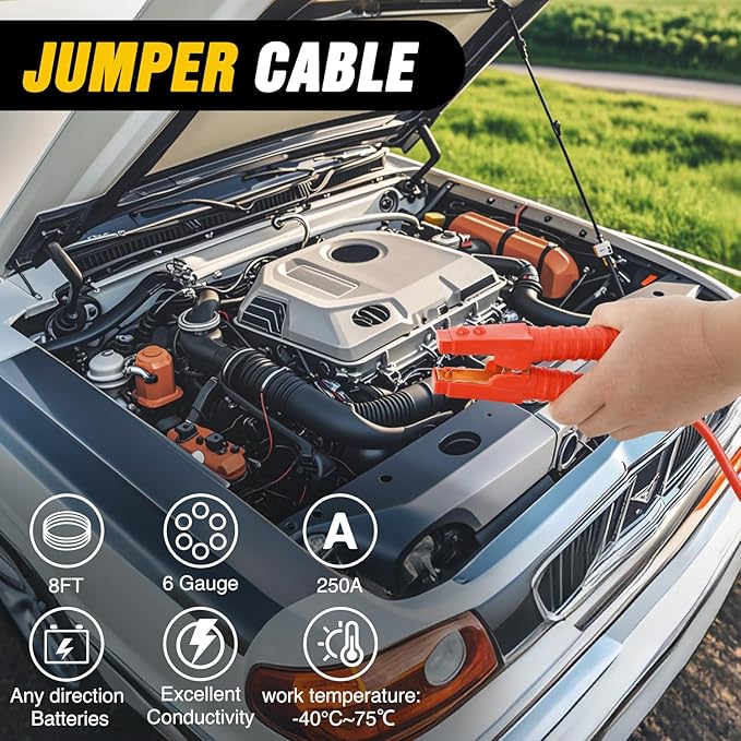Nilight Car Emergency Kit with Jumper Cable Air Compressor Tire Repair Essential Tools First Aid Alligator Connector Electric