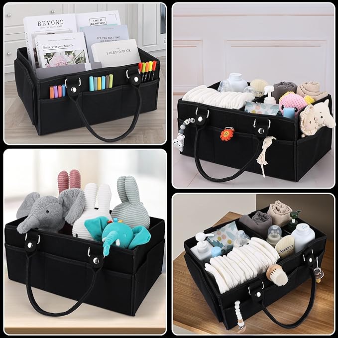 XUANGUO Baby Diaper Caddy Organizer for Girl Boy Large Nursery Storage Bin Basket Portable Holder Tote Bag for Changing Table