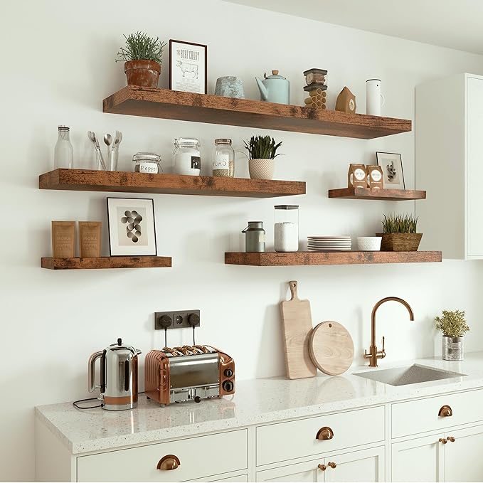Vivelove 10 inches Deep Floating Shelves 36 inch Long, Sing Shelves for Wall Heavy Duty for Bedroom, Bathroom, Living Room, K