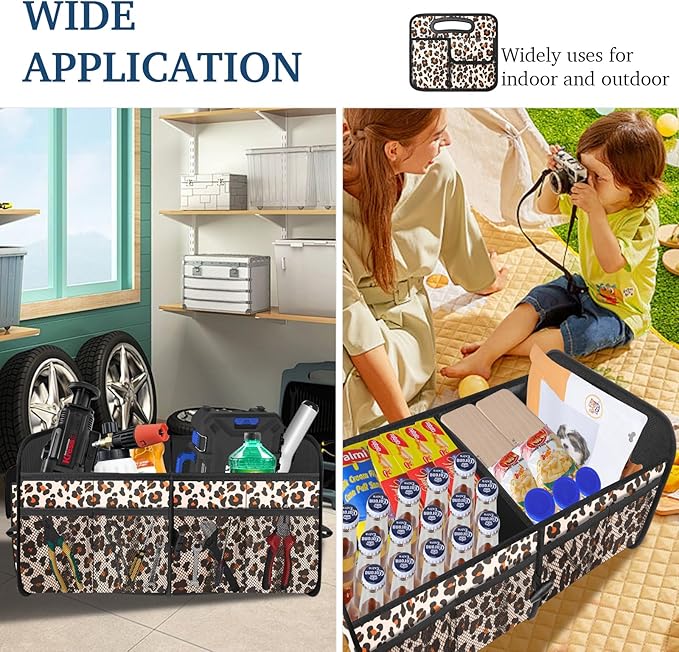 Femuar Car Trunk Organizer, Trunk Storage Organizer with Large Capacity Waterproof Collapsible Trunk Organizer for Car Suv/Je