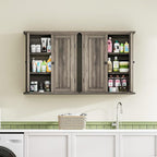 ChooChoo Bathroom Wall Cabinet, Over The Toilet Space Saver Storage Cabinet, Farmhouse Medicine Cabinet with 2 Doors and Adju