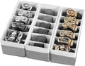 3 Packs Fabric Belt Organizer, 6 Grids Belt Organizer for Closet and Drawer, Foldable Dresser Drawer Organizers, Tie Storage 