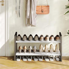2-Tier Shoe Rack for Closet & Entryway, Stackable Shoe Organizer, Screw-Fastened Metal Frame for Less Wobble, Heel-Friendly N