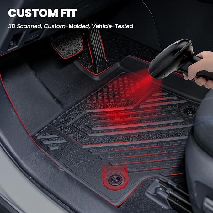 LASFIT Floor Mats & Backrest Mats & Trunk Mat for Toyota RAV4 2019-2025 (Only Fit Hybrid) All Weather TPE Custom Fit Floor Liners Car Mats Full Set Accessories, Lifespan 5 Years+, Black