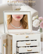 AKOZLIN Jewelry Box 6-Tier Organizer Functional 360° Rotating Jewelry Storage Case for Women Girls Ring Necklace Earring Brac