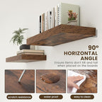 30 Inch Floating Shelves | 12 Inch Deep Brown Floating Shelves | 30" W x 12" D Rustic Wood Shelves for Wall | Deep Brown Shel